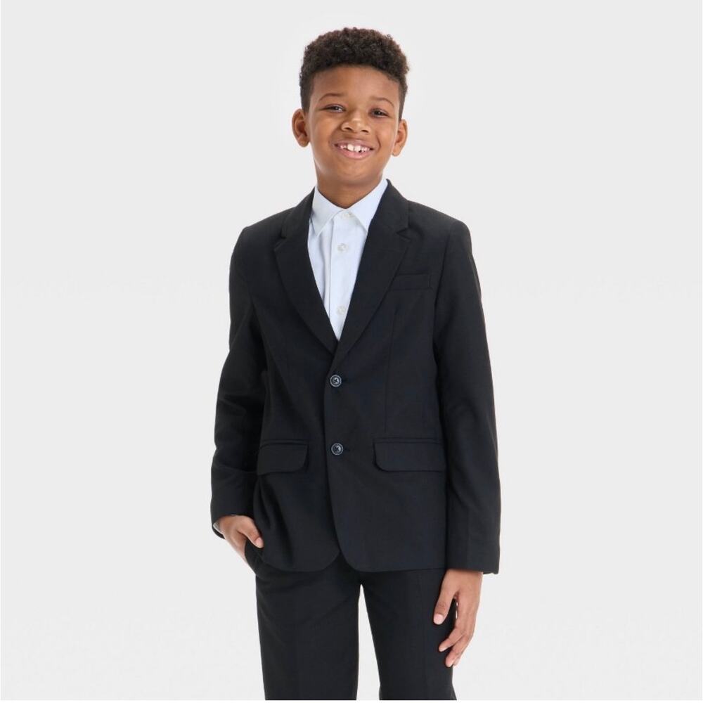 Cat & Jack Boys Black Lined Blazer Size 10